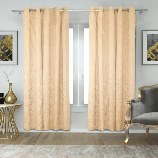 Cream velvet foil curtains for windows and doors, premium fabric, elegant and durable – perfect for any home decor.