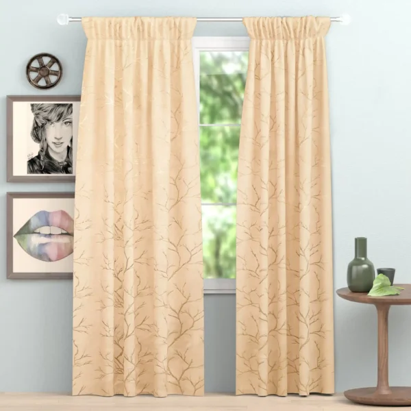 Cream velvet foil curtains for windows and doors, premium fabric, elegant and durable – perfect for any home decor.