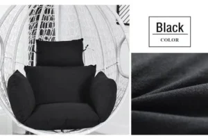 Stylish black cushion for swing chair, providing comfort and a modern look for indoor or outdoor seating