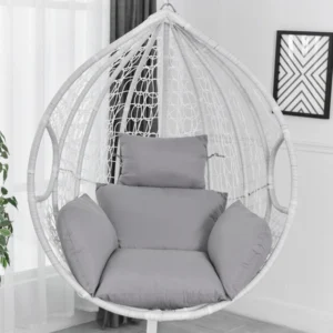 Modern grey cushion for swing chair, offering comfort and a sleek look for indoor or outdoor spaces