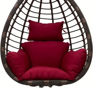 Elegant maroon (wine red) cushion for swing chair, adding luxurious comfort to indoor or outdoor spaces