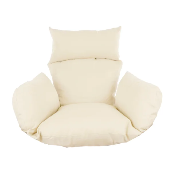 Soft off-white cream cushion for swing chair, adding elegance and comfort to indoor or outdoor seating