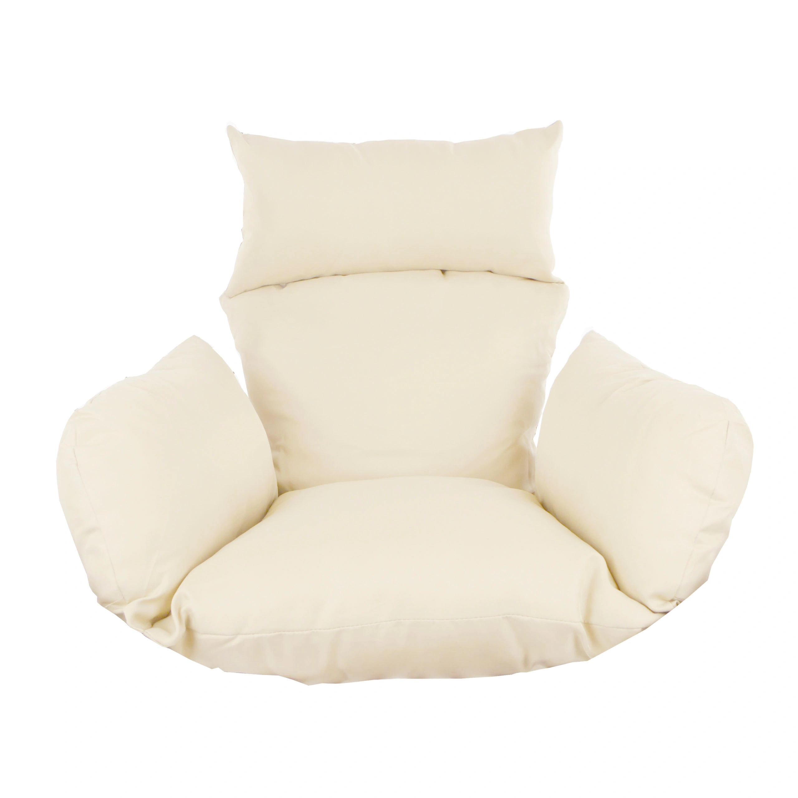 Soft off-white cream cushion for swing chair, adding elegance and comfort to indoor or outdoor seating