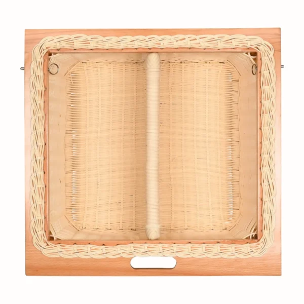 PVC wicker basket with single partition for 600 mm modular kitchen cabinet, 22-inch size.