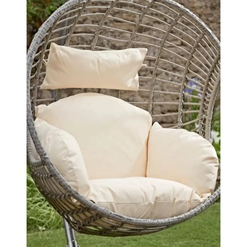 Cream cushion for hammock swing chair, microfiber filled, soft and durable – chair not included.