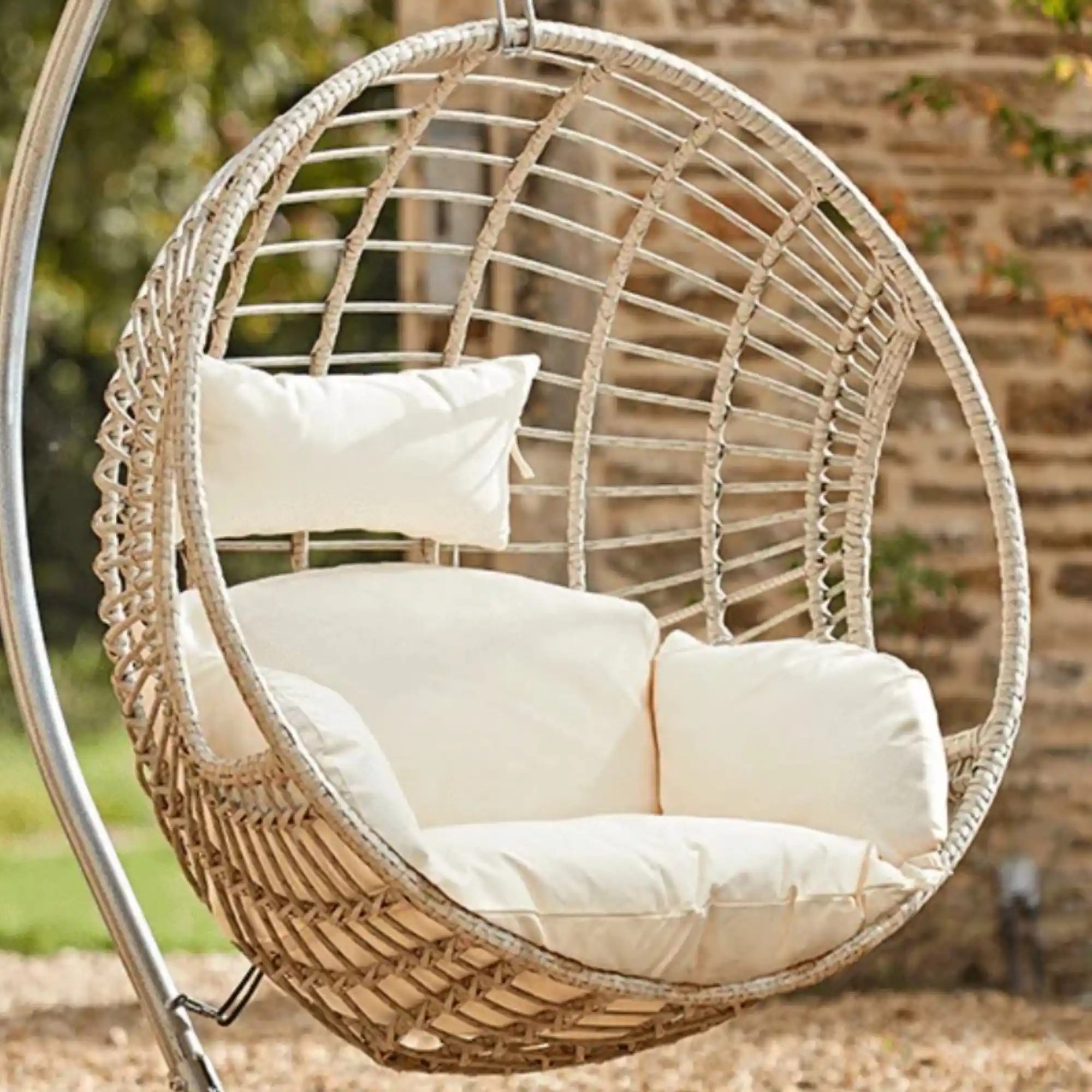 Cream cushion for hammock swing chair, microfiber filled, soft and durable – chair not included.